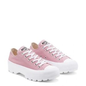 Converse Pink and White Chuck Taylor Lugged Platform Sneakers